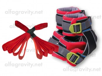 Красный комплект из сандалий с двумя пряжками и пальцепов из мягкой трубчатой ленты